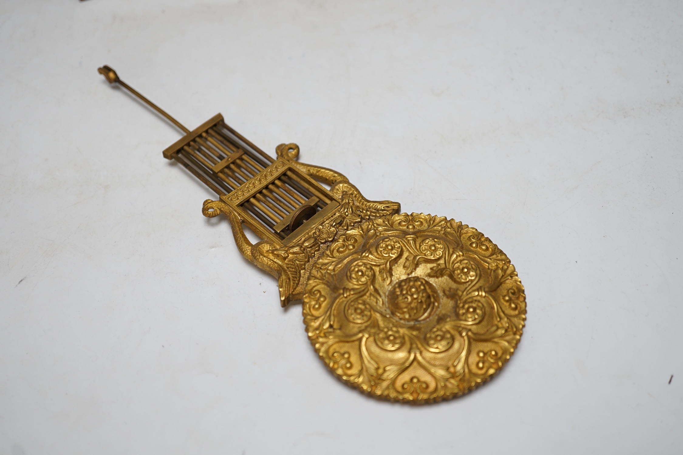 A 19th century French rosewood and marquetry inlaid Portico clock, 46cm high. Condition - good, but untested as working